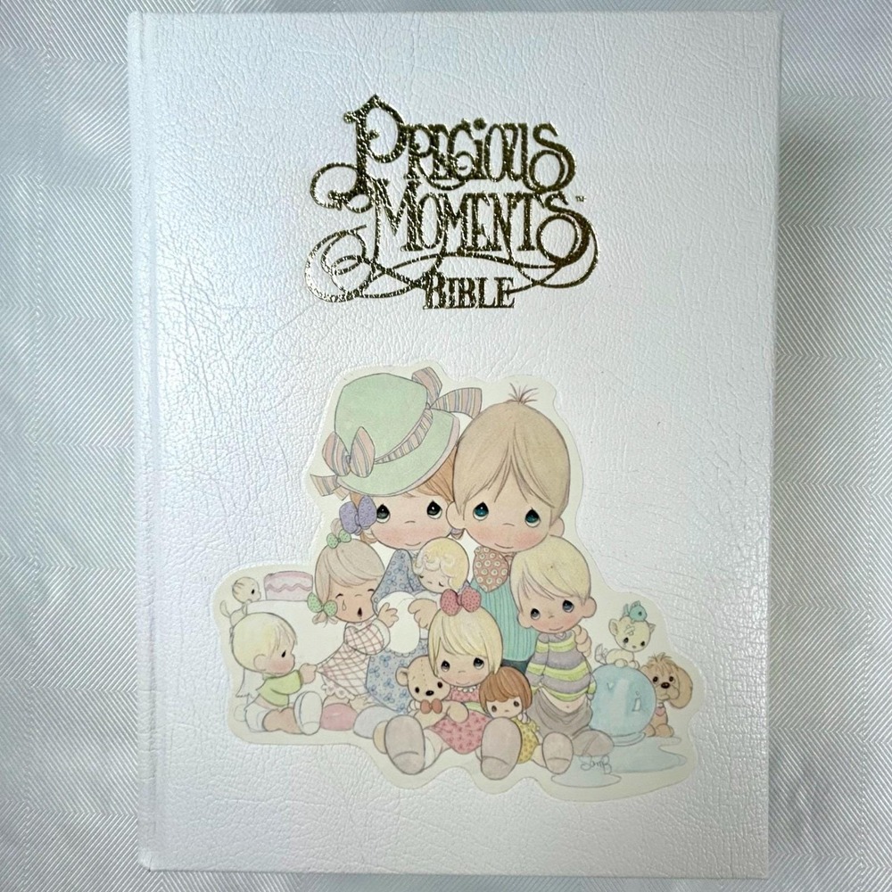 Precious Moments Bible NKJV Family Edition w/Box Leather Illustrated VTG 1985